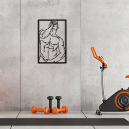 Wallity Muscle Male Posture Escultura de Pared en Negro